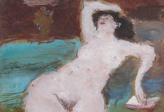 Irène Zurkinden, Sans titre, huile sur toile, non daté, 24 x 14 cm