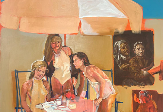 Hercules with no work (détail), 2025, huile sur toile, 213 x 231 cm