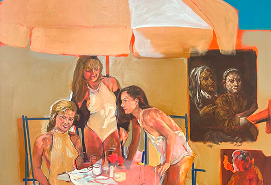 Hercules with no work (détail), 2025, huile sur toile, 213 x 231 cm