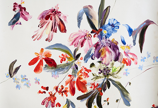 Gaël Davrinche, Composition 3, 2017. Huile sur papier, 142 x 125cm. Courtesy de l'artiste - droits réservés.