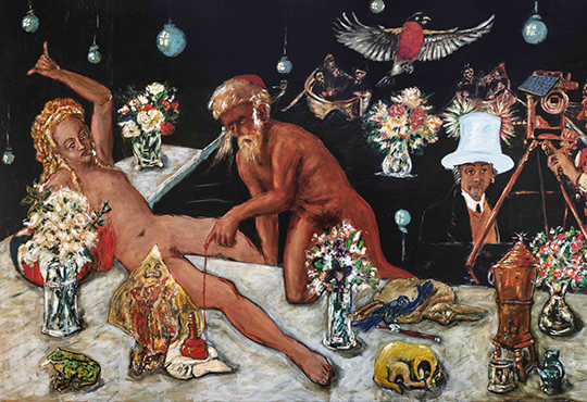 JAN VAN IMSCHOOT, Alice Guy au pays des merveilles, 2022, Huile sur toile, 190 × 340 cm