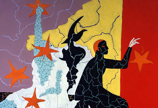 Marco Del Re, Molle oisiveté, 1997, Huile sur toile, 205 × 160 cm