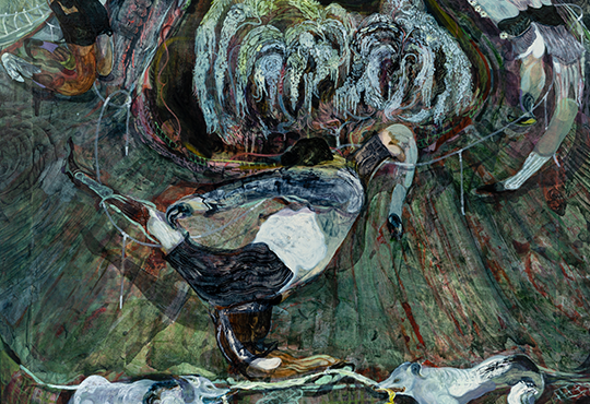 Guglielmo Castelli, The mutiny's space, 2022, Oil on canvas, 100 x 120 cm © Courtesy of the Artist, Mendes Wood DM and Rodeo Gallery