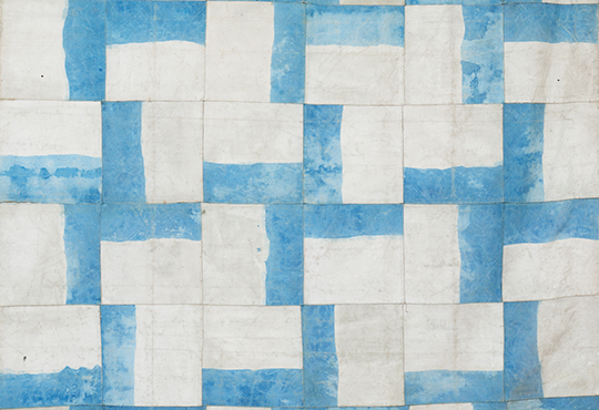 Jean-Pierre Pincemin, Sans titre (détail), 1969. Acrylique sur toiles libres assemblées, 245 x 250 cm © Pauline Assathiany 