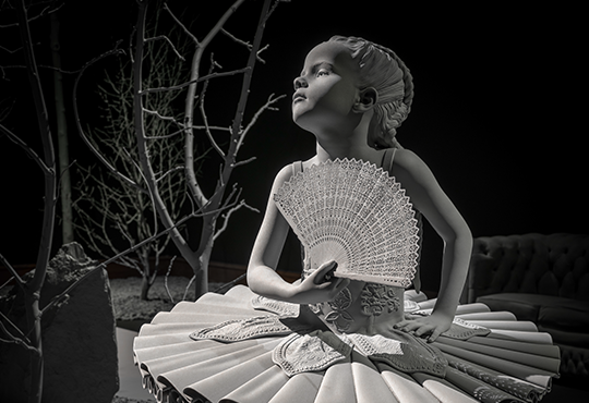 Zhai-Liza (mother's shoes) (détail), 2024, polyester, polyamide, enduit, 114 × 72 × 72 cm